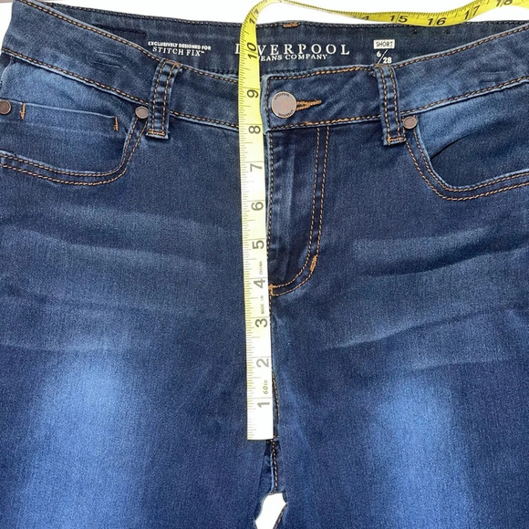 Liverpool Stitch Fix Dark Wash Mid-rise Straight Leg Jeans 28 Short Women’s - Picture 9 of 13